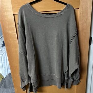 NWT We The Free Charcoal Knit Top